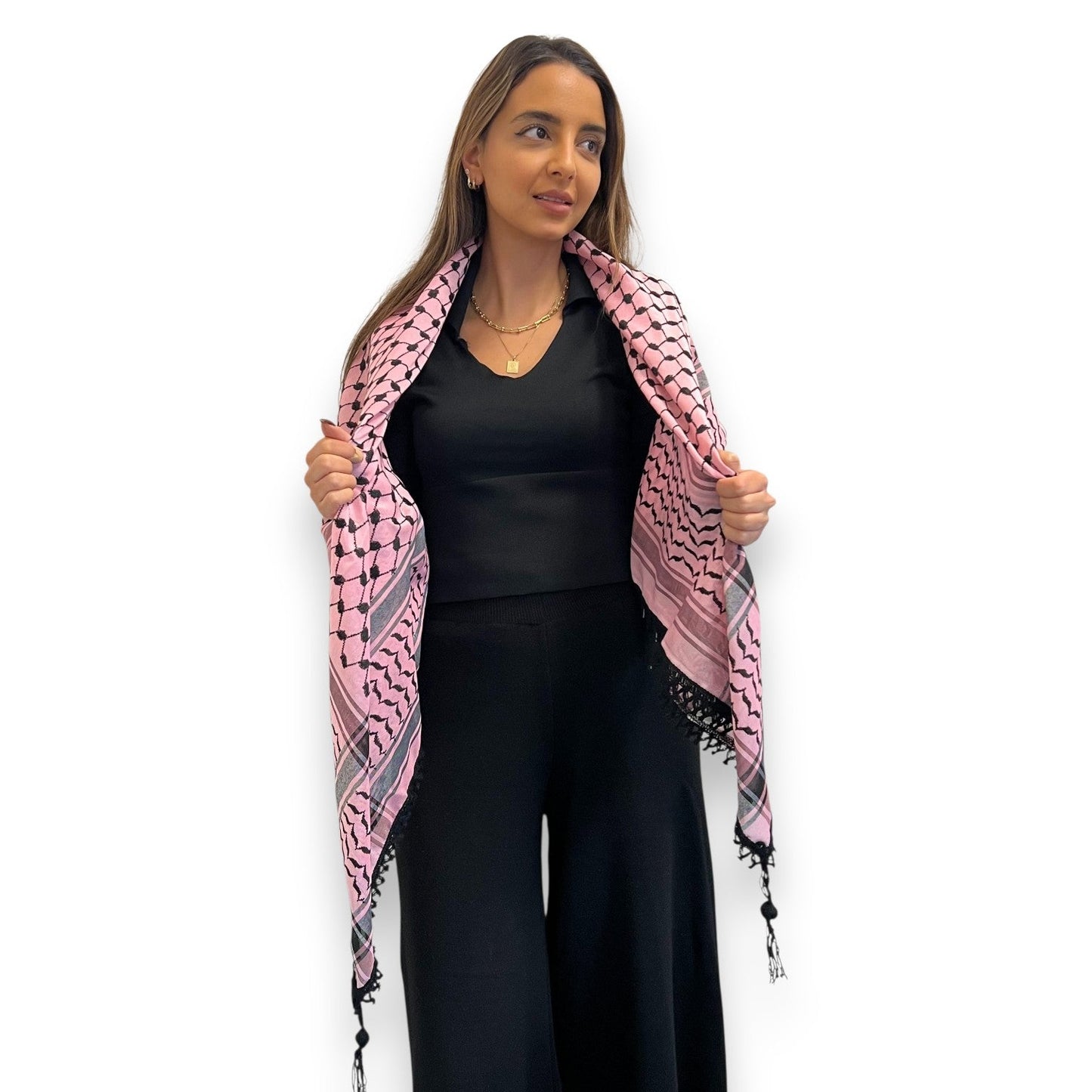 Echoes Kufiya – Flamingo Pink