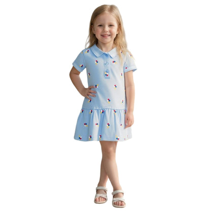 Girls Dress, Toddler Summer Short Sleeve Cotton Casual Easter Dresses Clothes 18M-7Y