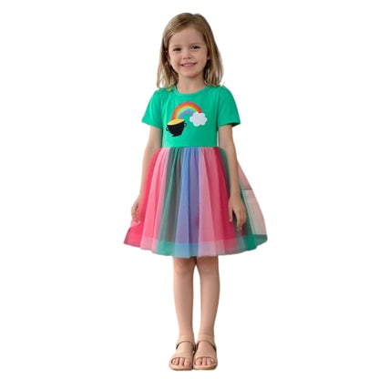 Girls Dress, Toddler Summer Short Sleeve Cotton Casual Easter Dresses Clothes 18M-7Y