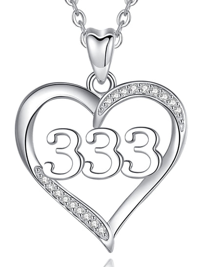 INFUSEU Sterling Silver Heart Initial Pendant Necklaces for Women Girls, Letter A-Z Jewelry Personalized Birthday Name Gifts for Her, 20 Inch Chain