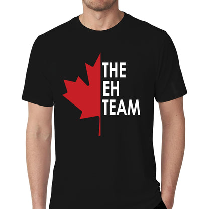 Witty Fashions The Eh Team - Funny Canada Day Flag 1st July - Red Maple Leaf - Novelty Mens T-Shirt