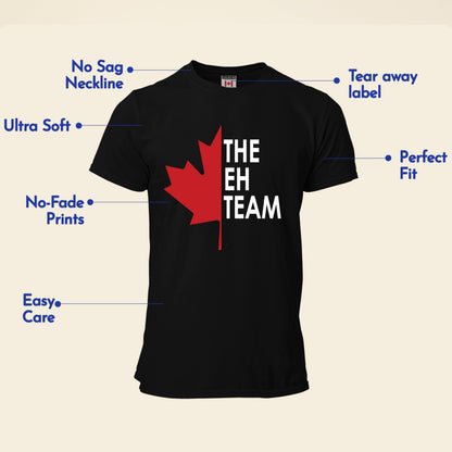 Witty Fashions The Eh Team - Funny Canada Day Flag 1st July - Red Maple Leaf - Novelty Mens T-Shirt