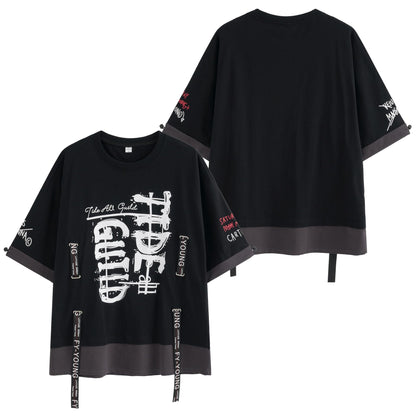 XYXIONGMAO Techwear Shirt Japanese Streetwear Hip Hop Shirts Men Graphic T Alphabet Design Workwear Gothic Hoodie