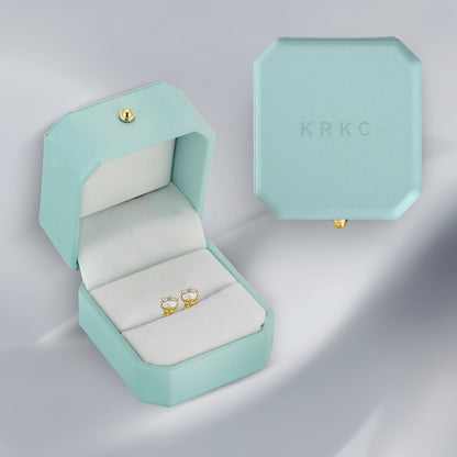 KRKC Moissanite Earrings, Christmas Birthday Gifts with Luxury Box, Hypoallergenic 925 Sterling Silver 14K White Gold Plated, 0.6-3CT D color VVS1 Clarity Lab Created Stud Diamond Earrings for Women