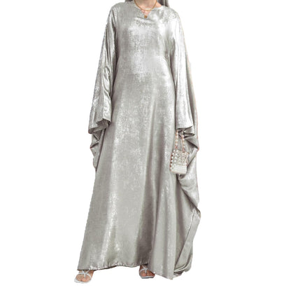 Women Prayer Abaya Dubai Bat Sleeve Dress Islamic Printed Long Robe with Belt