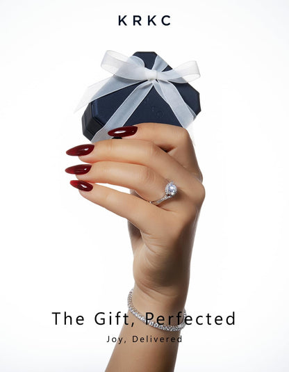 KRKC Moissanite Earrings, Christmas Birthday Gifts with Luxury Box, Hypoallergenic 925 Sterling Silver 14K White Gold Plated, 0.6-3CT D color VVS1 Clarity Lab Created Stud Diamond Earrings for Women