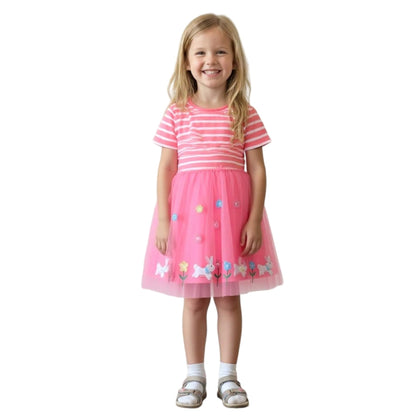 Girls Dress, Toddler Summer Short Sleeve Cotton Casual Easter Dresses Clothes 18M-7Y