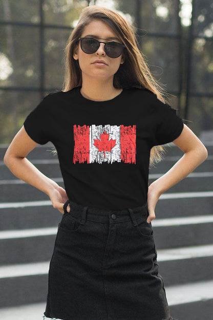 DUTUT Canada Day Shirt Women Canada Shirt Canada Flag Graphic Tees Canadian Patriotic Pride Maple Leaf T-Shirt