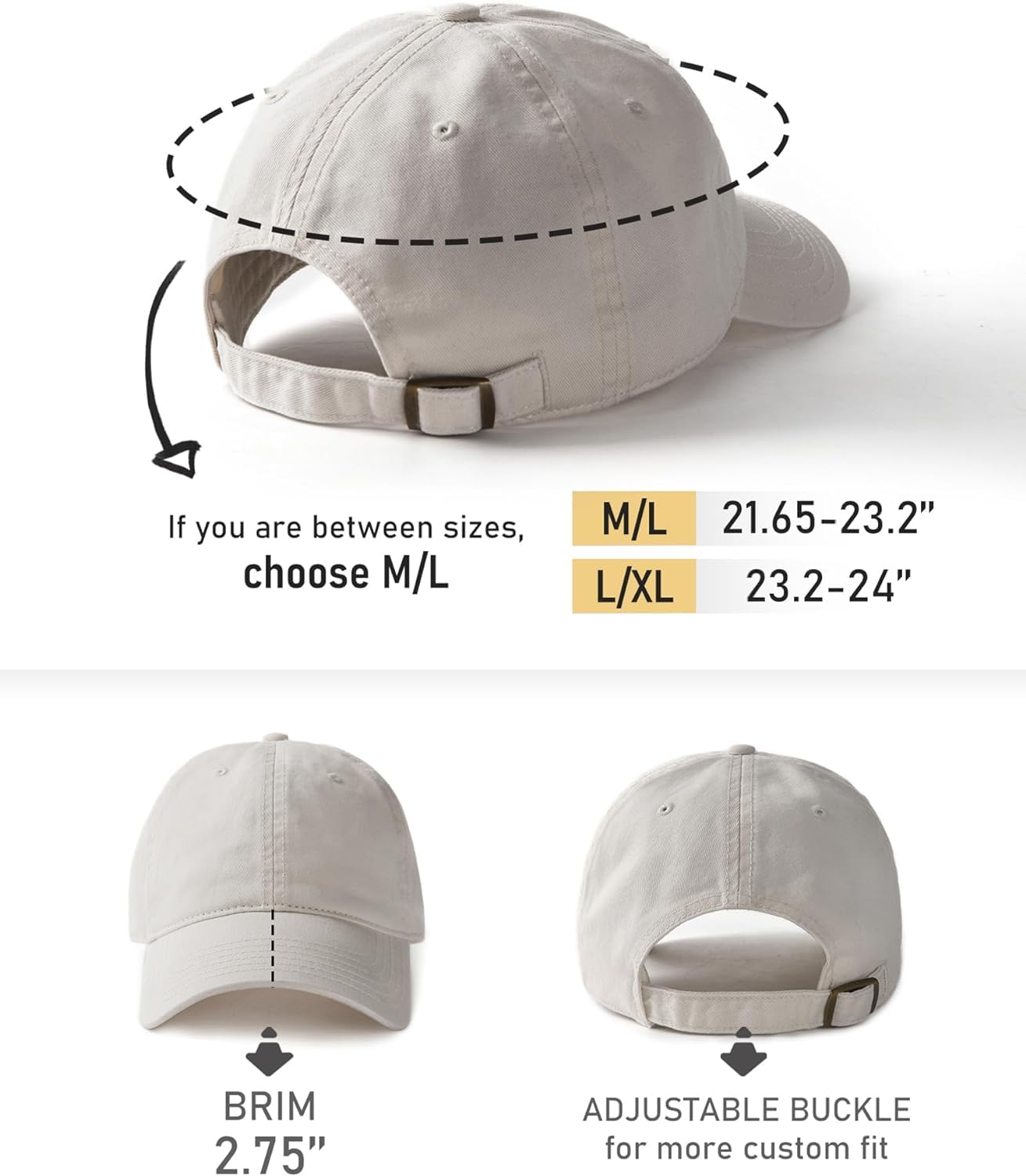 FURTALK Cotton Low Profile Baseball Cap Hat for Men Women Adjustable Dad Hat Four Seasons Classic