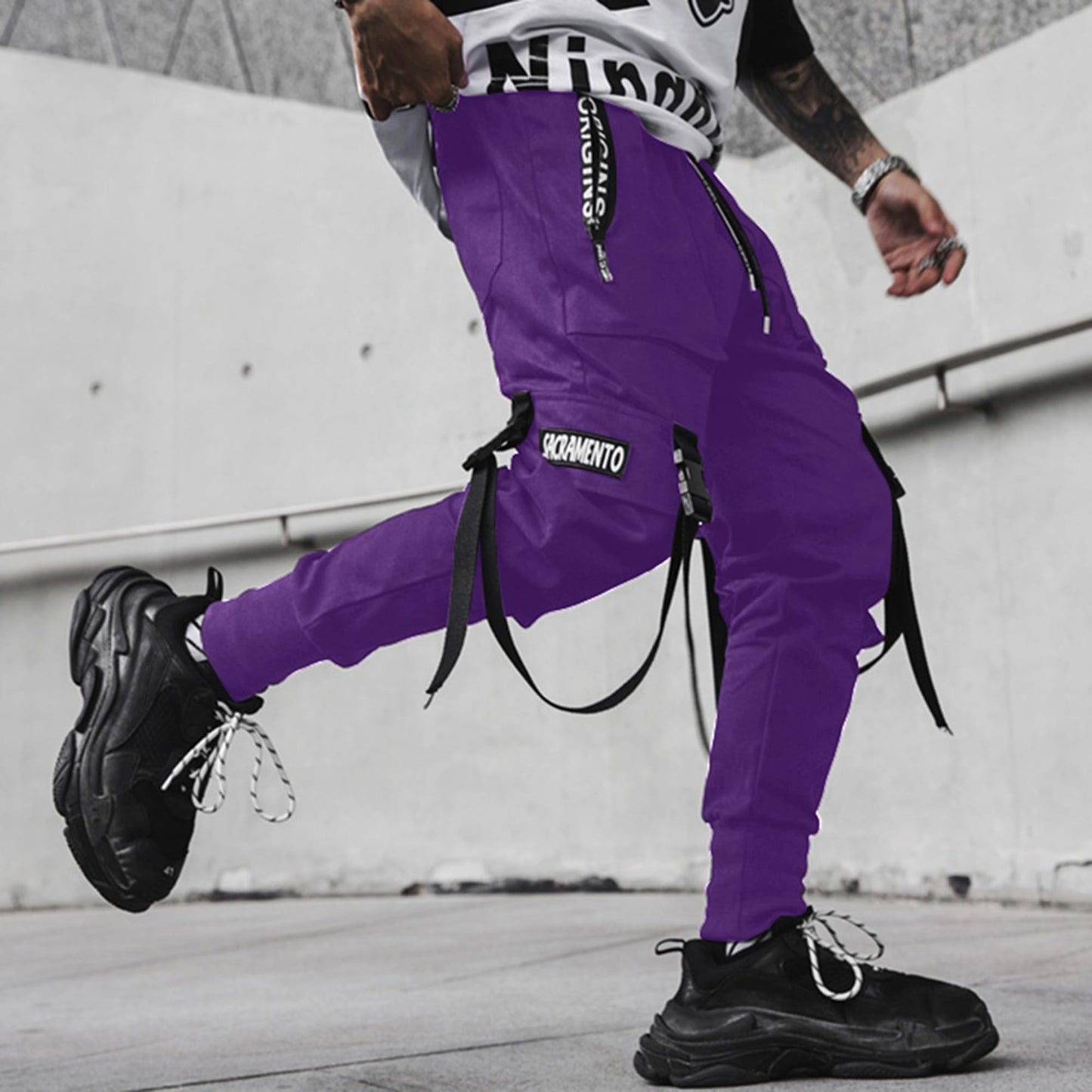 XYXIONGMAO Men's Jogger Pants Techwear Hip Hop Harem Pants Streetwear Tactical Track Pants