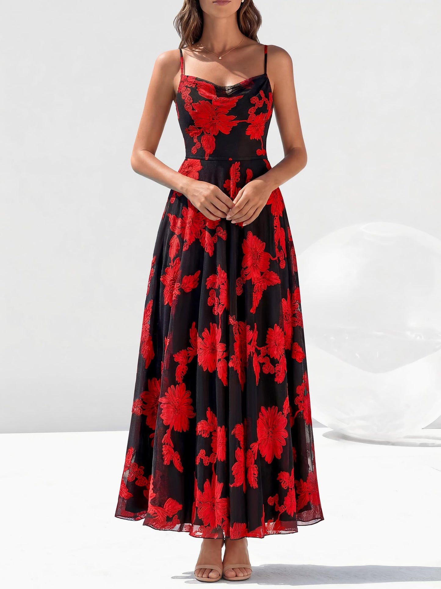 BTFBM Women Summer Floral Maxi Dresses Elegant Spaghetti Strap Dress Printed Party Dress Beach Long Dresses