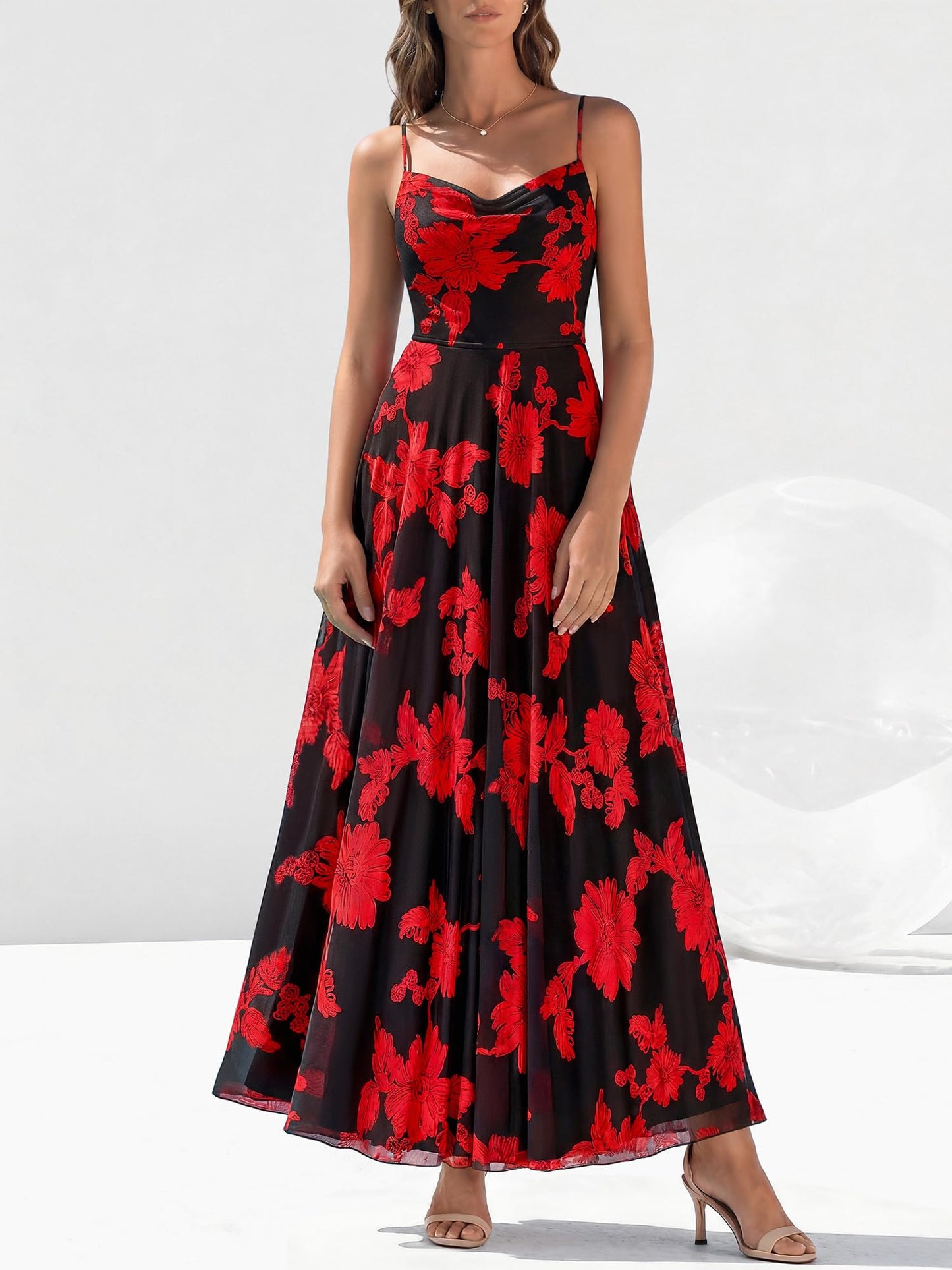 BTFBM Women Summer Floral Maxi Dresses Elegant Spaghetti Strap Dress Printed Party Dress Beach Long Dresses