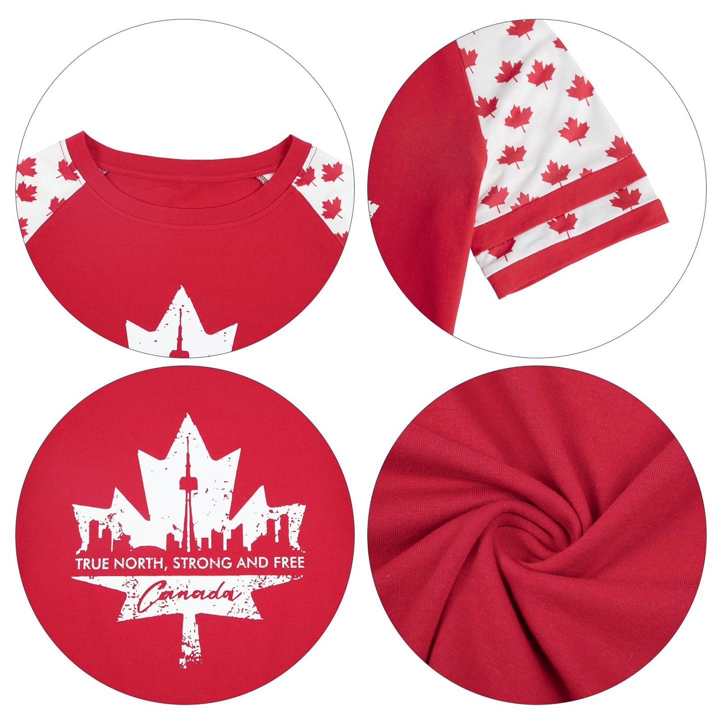 DUTUT Canada Day Shirt Women Canada Shirt Canada Flag Graphic Tees Canadian Patriotic Pride Maple Leaf T-Shirt