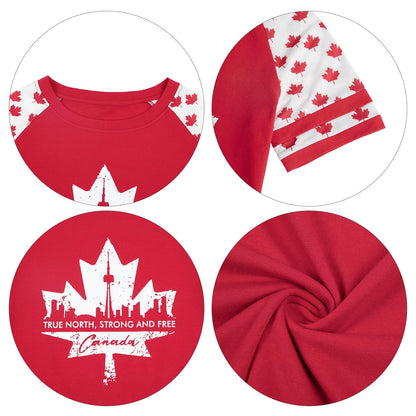 DUTUT Canada Day Shirt Women Canada Shirt Canada Flag Graphic Tees Canadian Patriotic Pride Maple Leaf T-Shirt