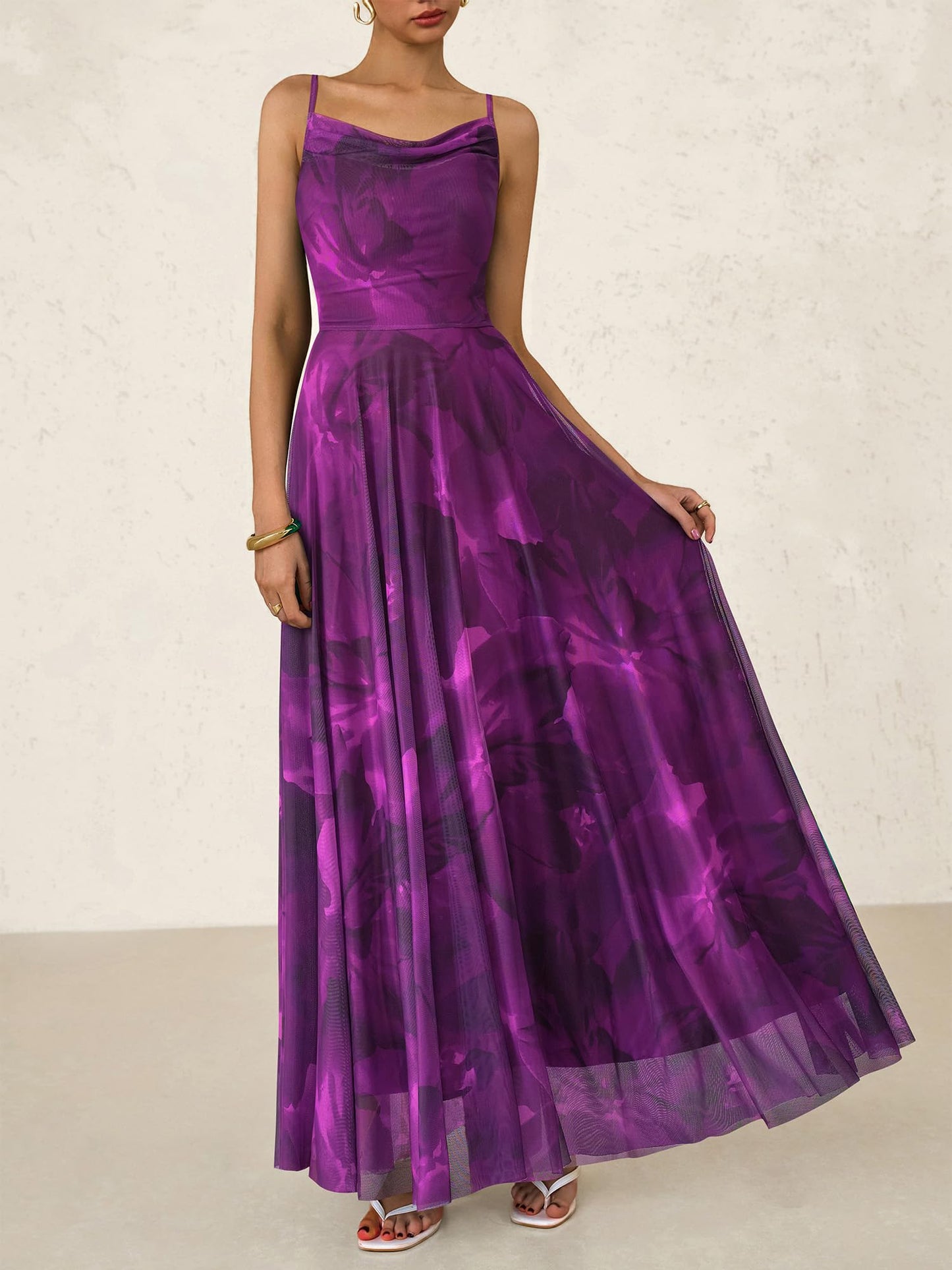 BTFBM Women Summer Floral Maxi Dresses Elegant Spaghetti Strap Dress Printed Party Dress Beach Long Dresses