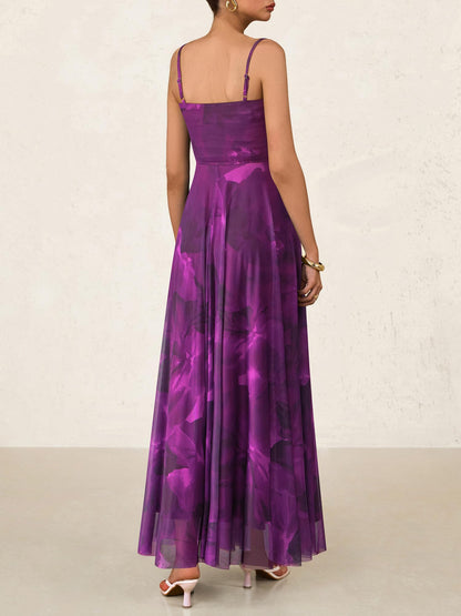 BTFBM Women Summer Floral Maxi Dresses Elegant Spaghetti Strap Dress Printed Party Dress Beach Long Dresses