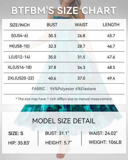 BTFBM Women Summer Floral Maxi Dresses Elegant Spaghetti Strap Dress Printed Party Dress Beach Long Dresses