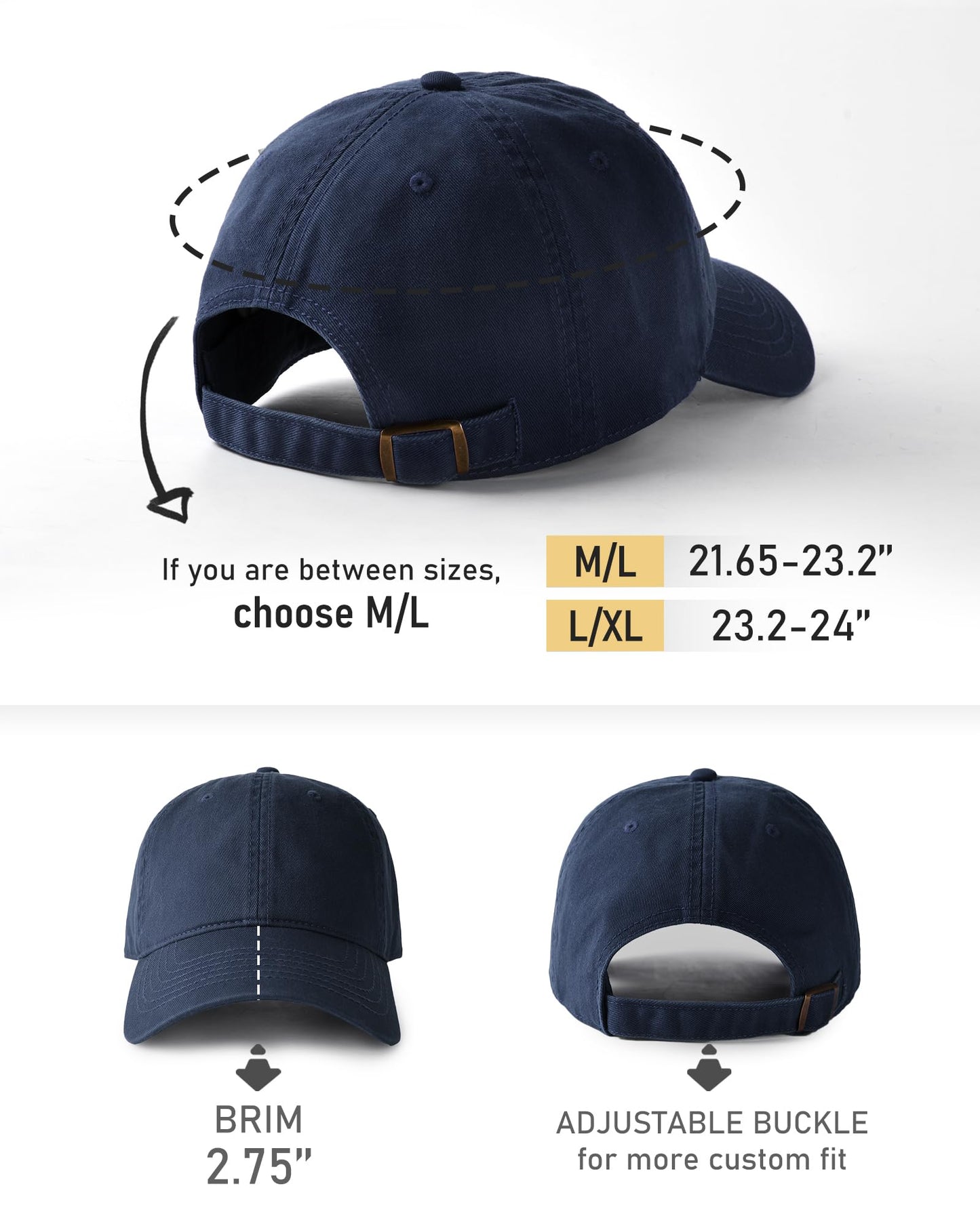 FURTALK Cotton Low Profile Baseball Cap Hat for Men Women Adjustable Dad Hat Four Seasons Classic