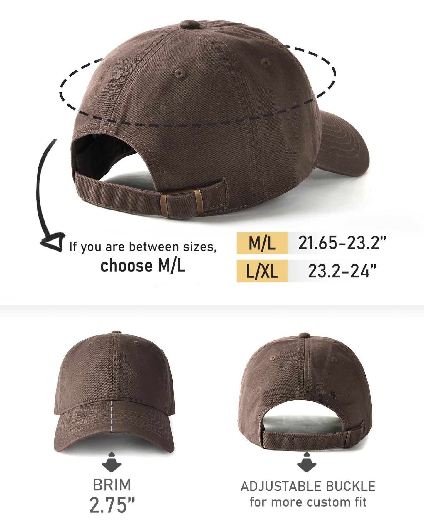 FURTALK Cotton Low Profile Baseball Cap Hat for Men Women Adjustable Dad Hat Four Seasons Classic