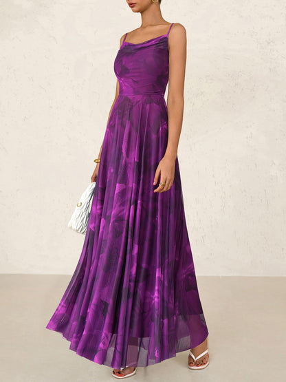 BTFBM Women Summer Floral Maxi Dresses Elegant Spaghetti Strap Dress Printed Party Dress Beach Long Dresses