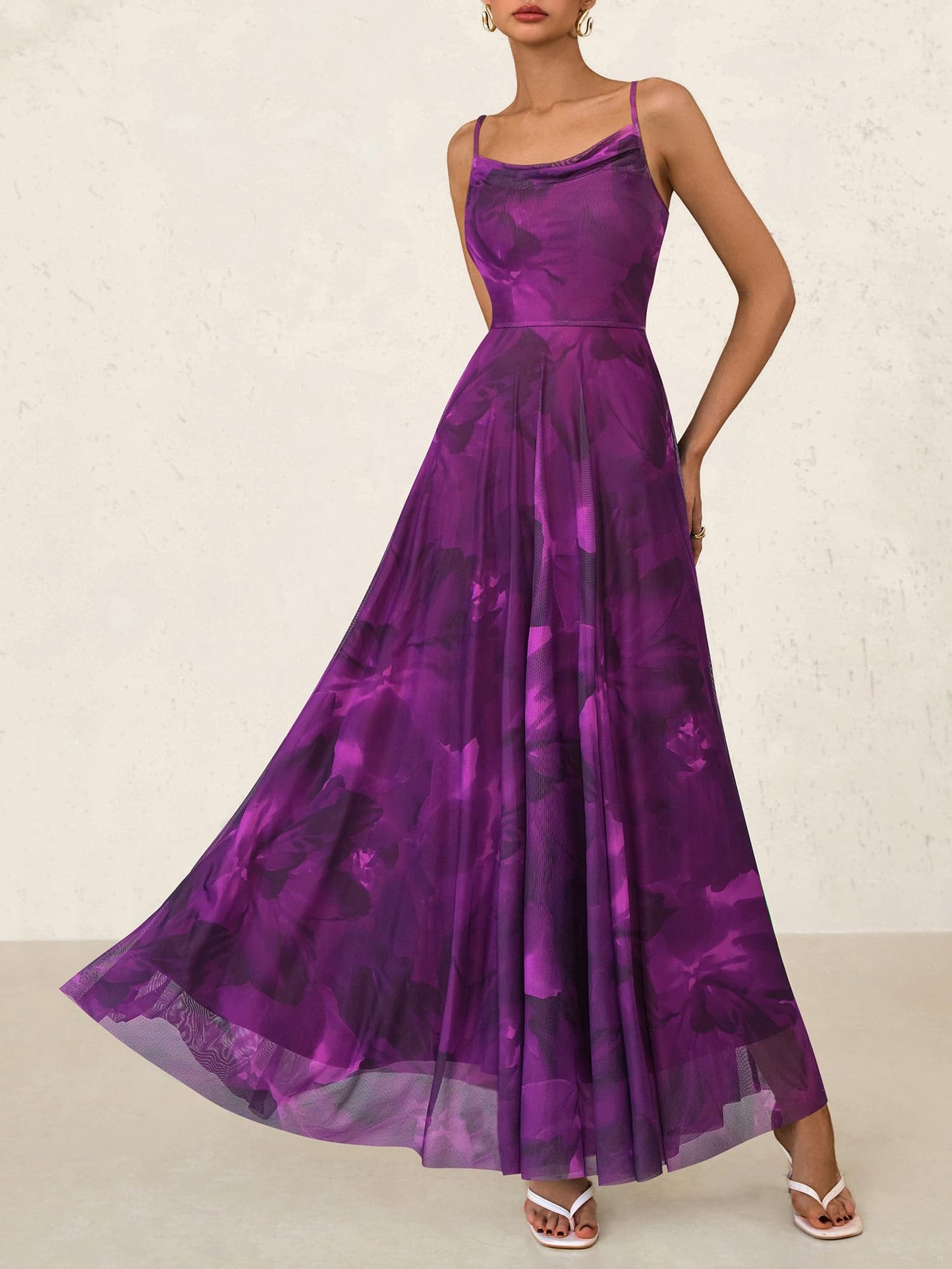 BTFBM Women Summer Floral Maxi Dresses Elegant Spaghetti Strap Dress Printed Party Dress Beach Long Dresses