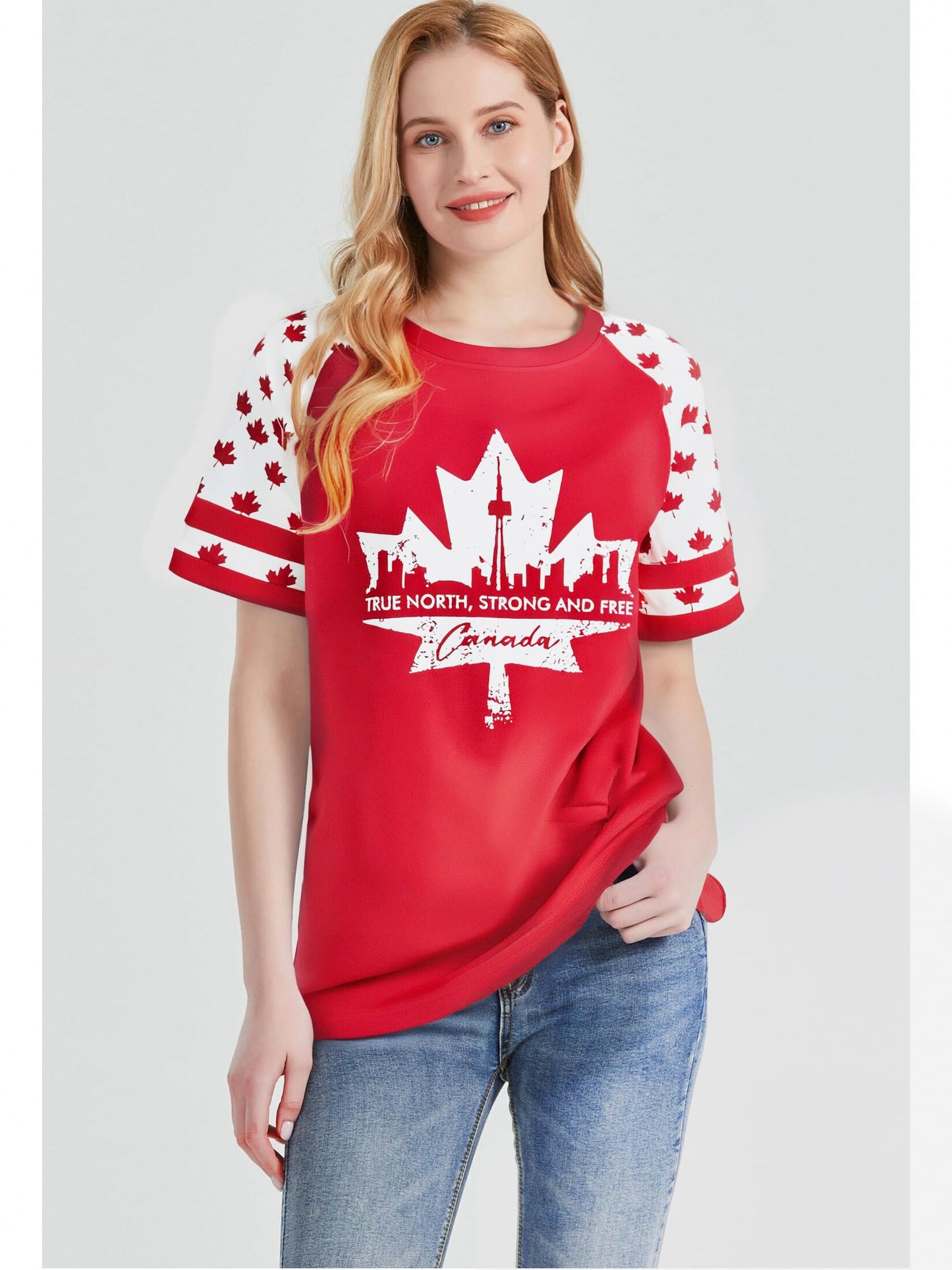 DUTUT Canada Day Shirt Women Canada Shirt Canada Flag Graphic Tees Canadian Patriotic Pride Maple Leaf T-Shirt