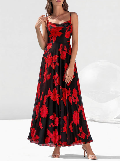 BTFBM Women Summer Floral Maxi Dresses Elegant Spaghetti Strap Dress Printed Party Dress Beach Long Dresses