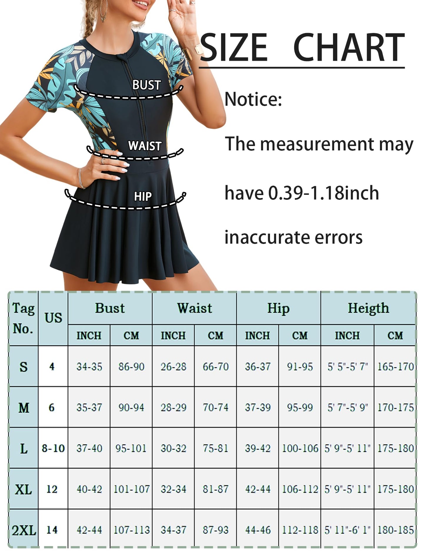 FEOYA Women's Short Sleeve Swimsuits Swim Dress 50+ UPF Rash Guard Modest One Piece Swimwear with Skirt Bathing Suit