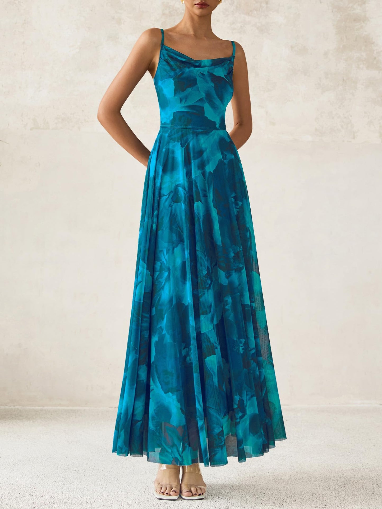 BTFBM Women Summer Floral Maxi Dresses Elegant Spaghetti Strap Dress Printed Party Dress Beach Long Dresses