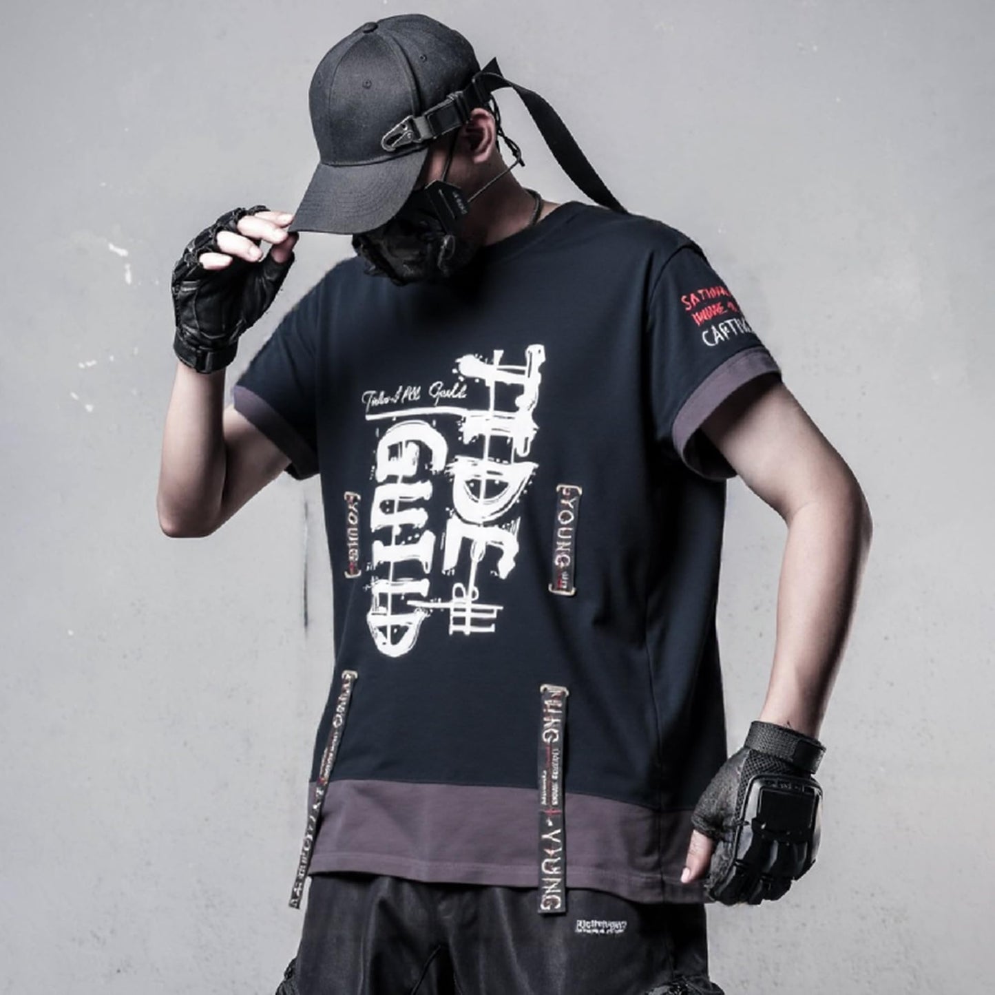 XYXIONGMAO Techwear Shirt Japanese Streetwear Hip Hop Shirts Men Graphic T Alphabet Design Workwear Gothic Hoodie