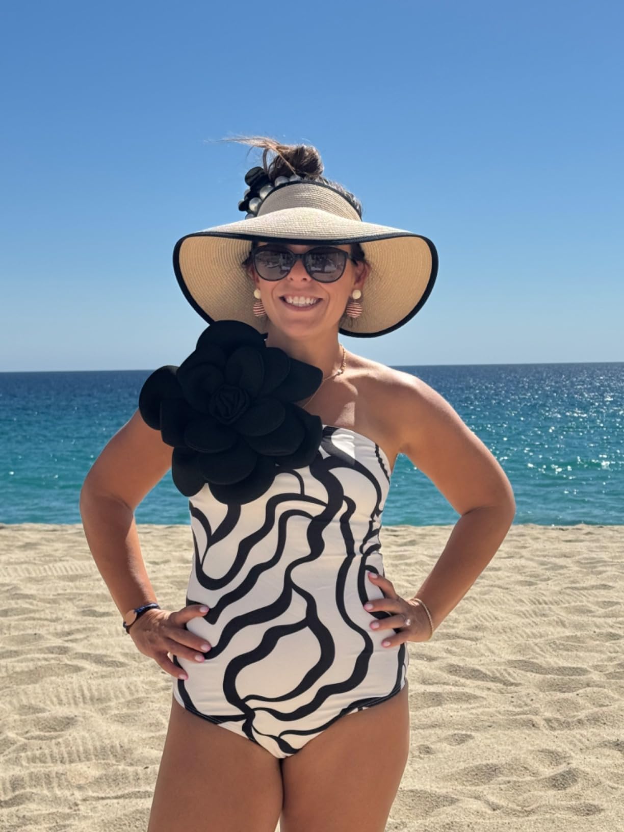 FURTALK Sun Visor Hats for Women Wide Brim Straw Roll Up Ponytail Summer Beach Hat UV UPF 50 Packable Foldable Travel