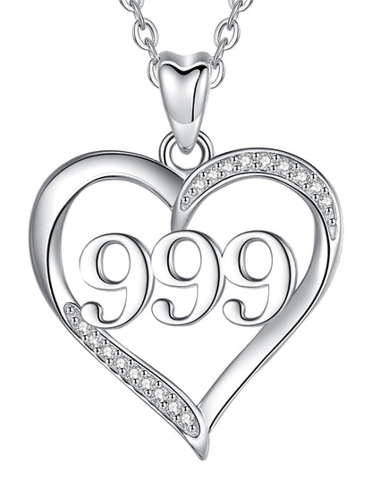 INFUSEU Sterling Silver Heart Initial Pendant Necklaces for Women Girls, Letter A-Z Jewelry Personalized Birthday Name Gifts for Her, 20 Inch Chain