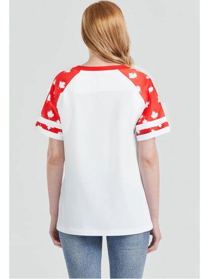 DUTUT Canada Day Shirt Women Canada Shirt Canada Flag Graphic Tees Canadian Patriotic Pride Maple Leaf T-Shirt