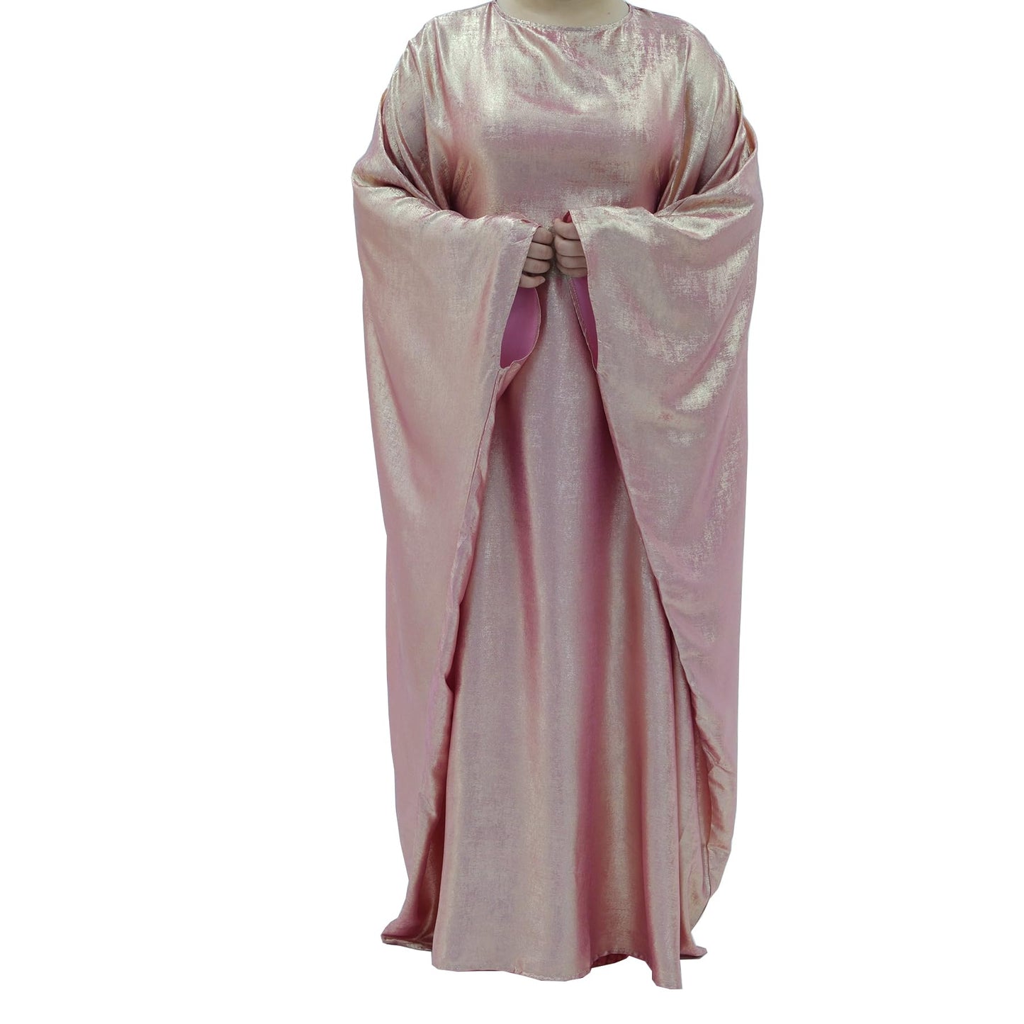Women Prayer Abaya Dubai Bat Sleeve Dress Islamic Printed Long Robe with Belt