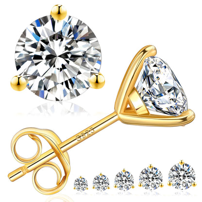 KRKC Moissanite Earrings, Christmas Birthday Gifts with Luxury Box, Hypoallergenic 925 Sterling Silver 14K White Gold Plated, 0.6-3CT D color VVS1 Clarity Lab Created Stud Diamond Earrings for Women