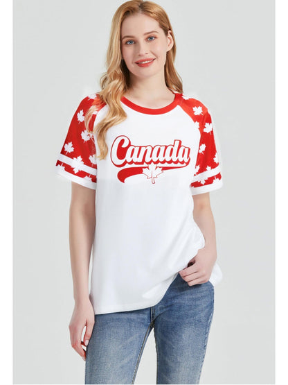 DUTUT Canada Day Shirt Women Canada Shirt Canada Flag Graphic Tees Canadian Patriotic Pride Maple Leaf T-Shirt
