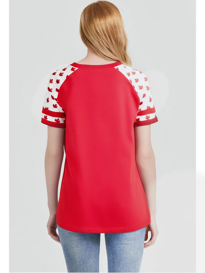 DUTUT Canada Day Shirt Women Canada Shirt Canada Flag Graphic Tees Canadian Patriotic Pride Maple Leaf T-Shirt