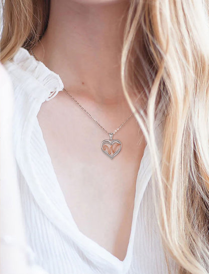INFUSEU Sterling Silver Heart Initial Pendant Necklaces for Women Girls, Letter A-Z Jewelry Personalized Birthday Name Gifts for Her, 20 Inch Chain