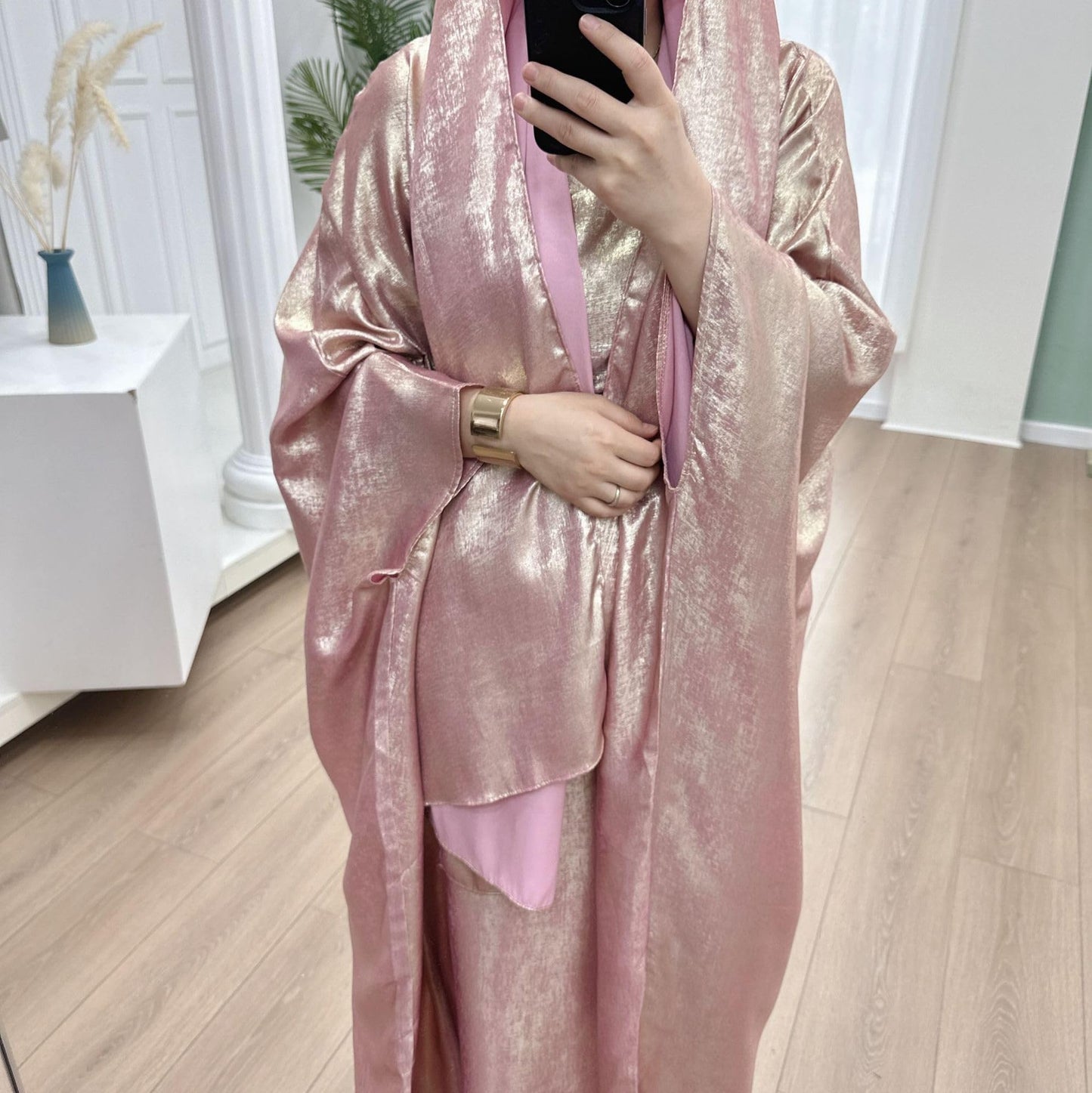 Women Prayer Abaya Dubai Bat Sleeve Dress Islamic Printed Long Robe with Belt