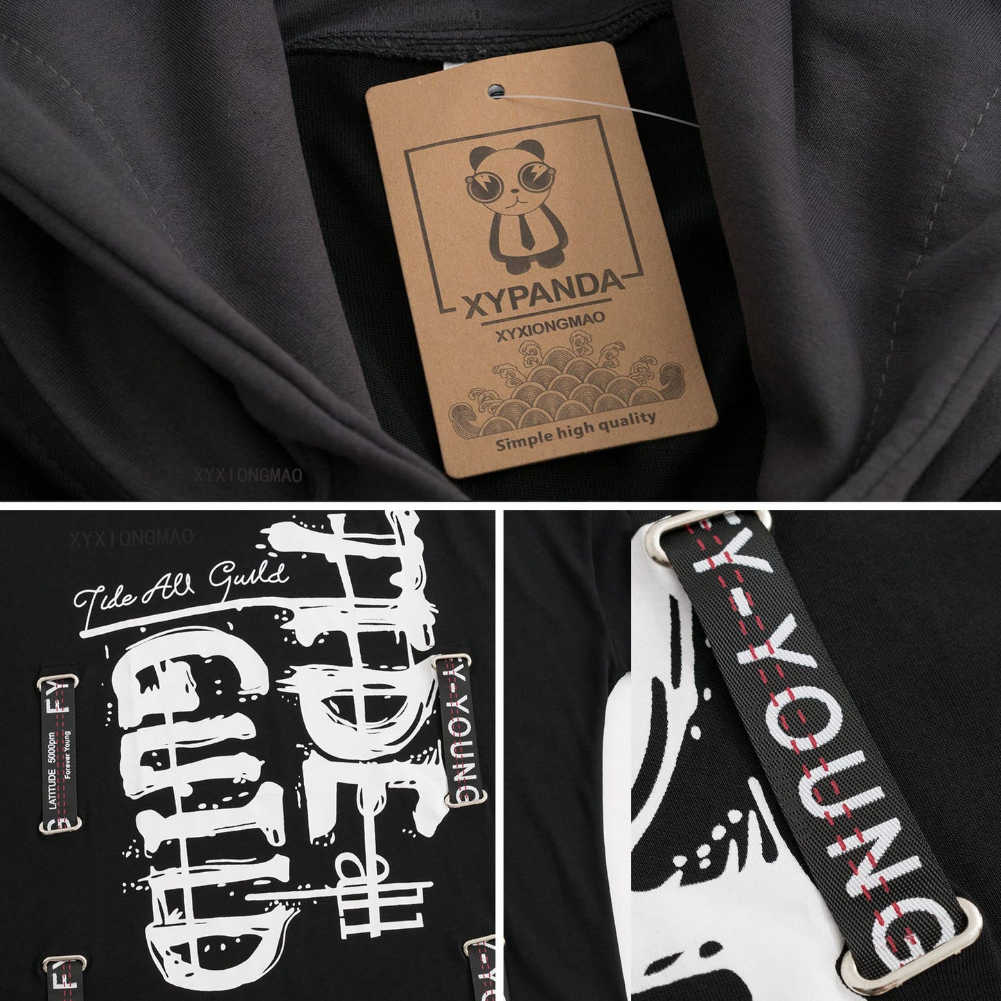 XYXIONGMAO Techwear Shirt Japanese Streetwear Hip Hop Shirts Men Graphic T Alphabet Design Workwear Gothic Hoodie
