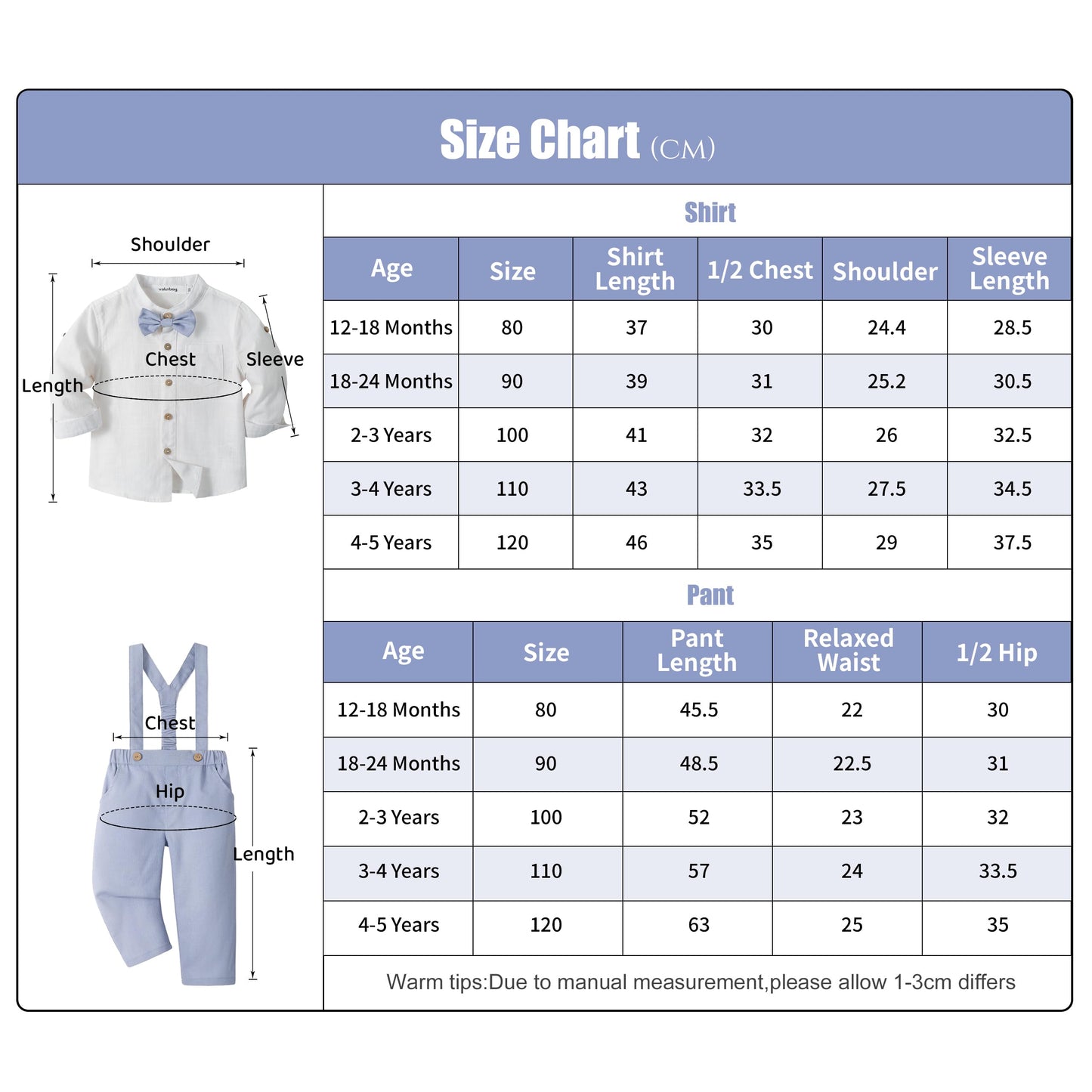 Volunboy Baby Boys Cotton Linen Formal Suspenders Outfits with Bowtie Toddler Long Sleeve Gentleman Wedding Dress Clothes