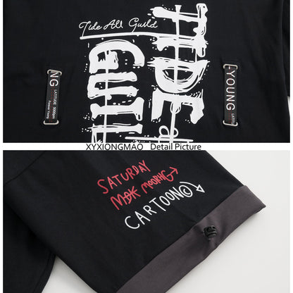 XYXIONGMAO Techwear Shirt Japanese Streetwear Hip Hop Shirts Men Graphic T Alphabet Design Workwear Gothic Hoodie