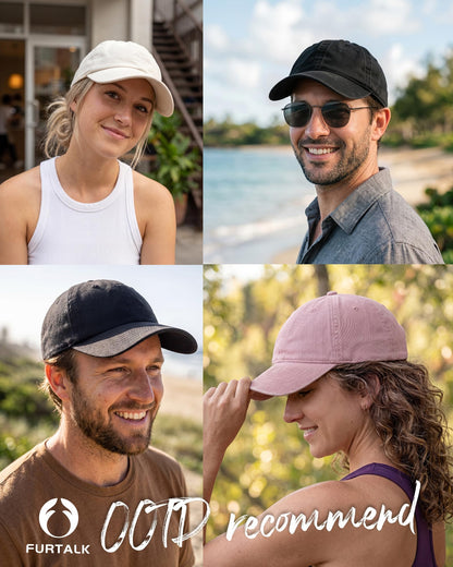 FURTALK Cotton Low Profile Baseball Cap Hat for Men Women Adjustable Dad Hat Four Seasons Classic