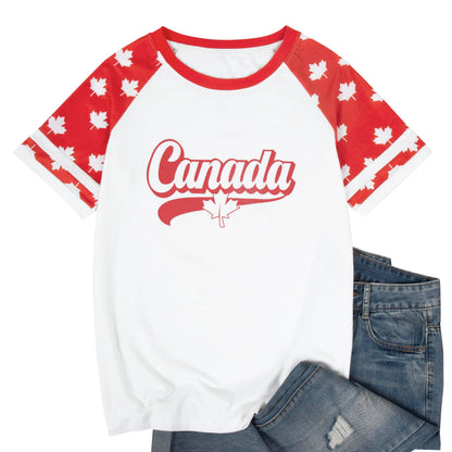 DUTUT Canada Day Shirt Women Canada Shirt Canada Flag Graphic Tees Canadian Patriotic Pride Maple Leaf T-Shirt
