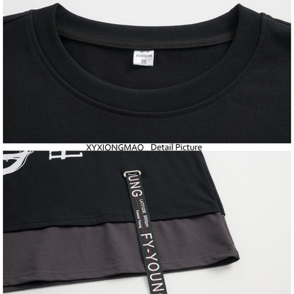 XYXIONGMAO Techwear Shirt Japanese Streetwear Hip Hop Shirts Men Graphic T Alphabet Design Workwear Gothic Hoodie