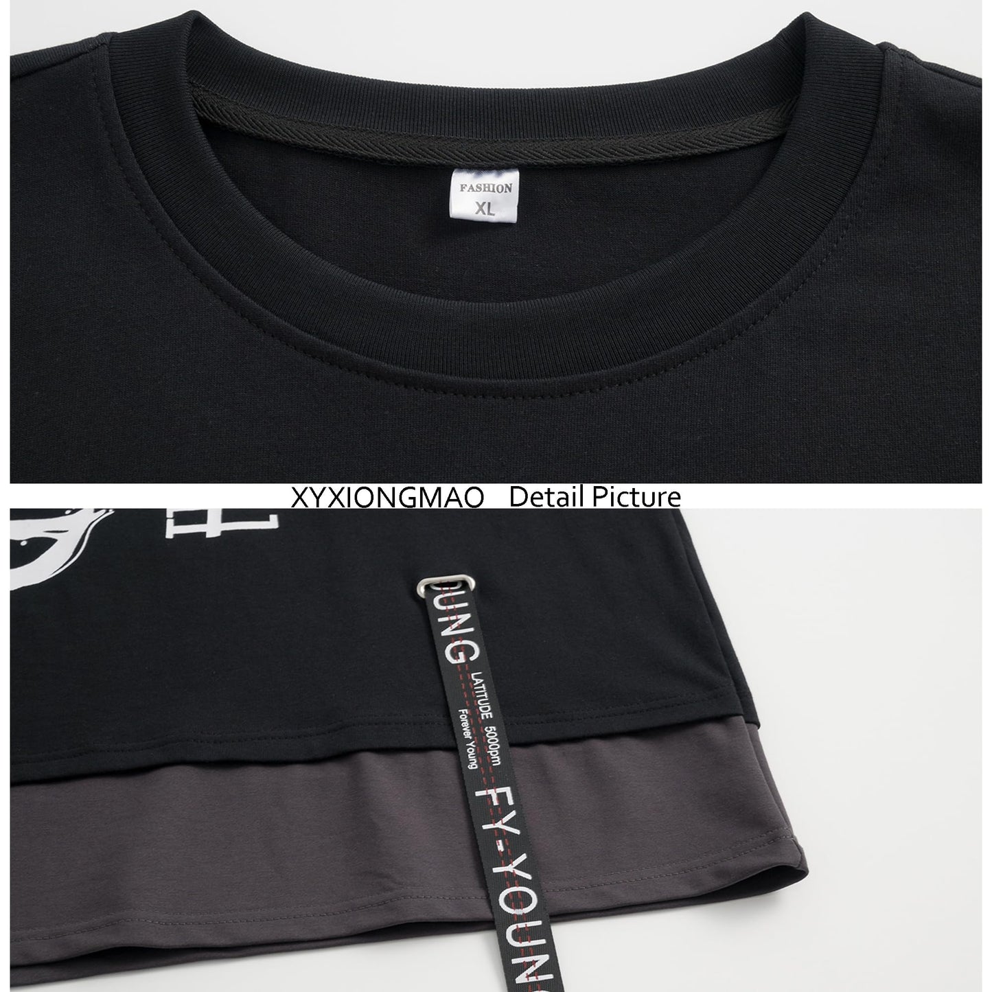XYXIONGMAO Techwear Shirt Japanese Streetwear Hip Hop Shirts Men Graphic T Alphabet Design Workwear Gothic Hoodie