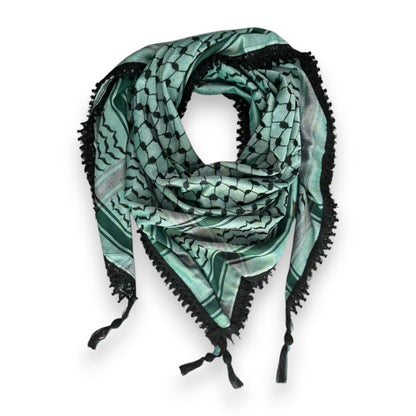 Echoes Kufiya – Forest Green · Black