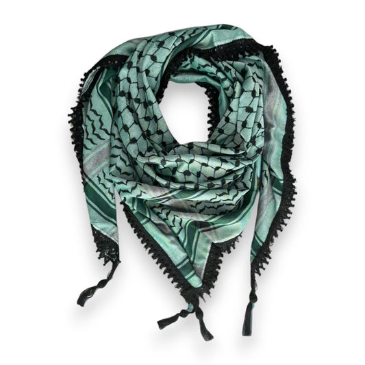 Echoes Kufiya – Forest Green · Black