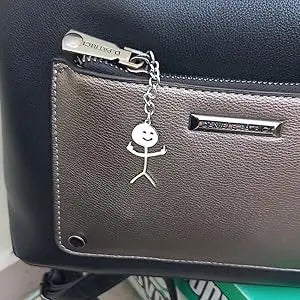 Dreamtimes Funny Doodle Key Chain Graffiti Stainless Steel Middle Finger Stickman Men Pendant Key Rings Jewelry Couples Hip-hop