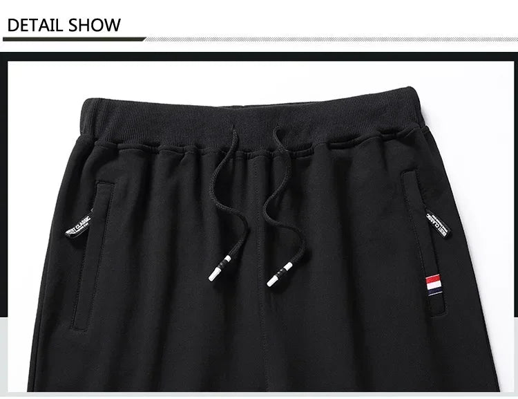 Spring Pants Men Fitness Sportswear Tracksuit Elastic Waist Sweatpants Cotton Trousers Loose Gyms Jogger Track Pants Mens M- 8XL